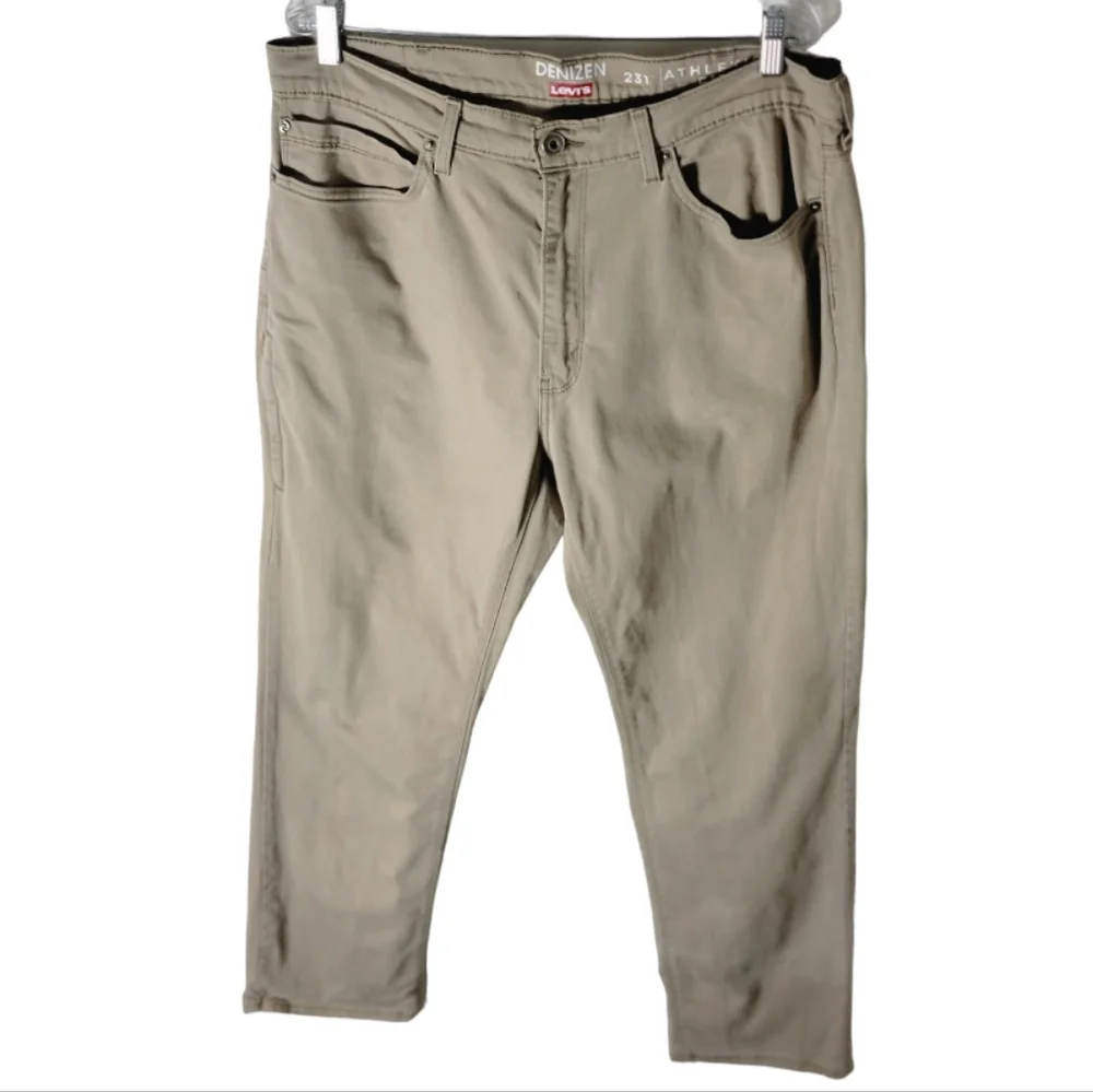 Denizen from Levi's men's athletic fit tan chino pants size 38x32